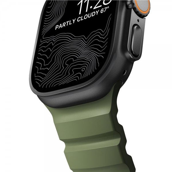 Nomad Apple Watch 44/45/46mm/Ultra 49mm Armbånd Rocky Point Svart Forest