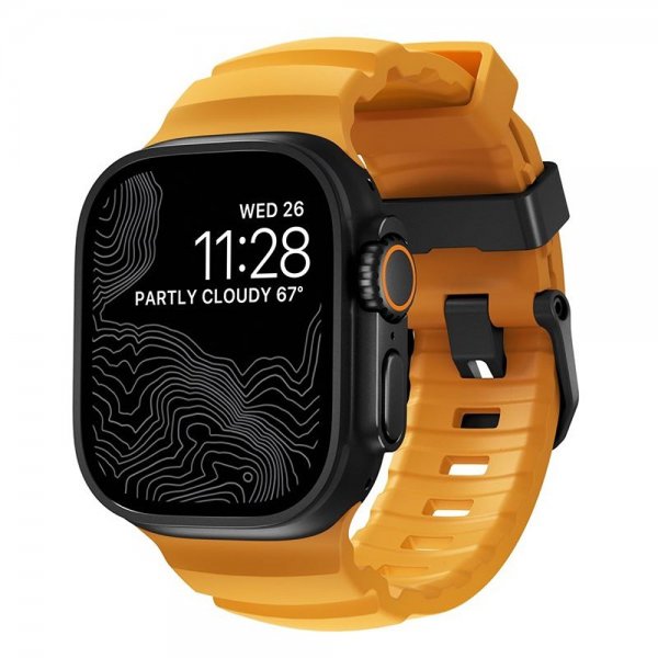 Nomad Apple Watch 44/45/46mm/Ultra 49mm Armbånd Rocky Point Svart Sol