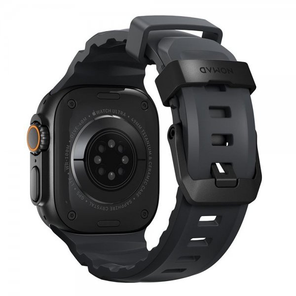 Nomad Apple Watch 44/45/46mm/Ultra 49mm Armbånd Rocky Point Svart Storm