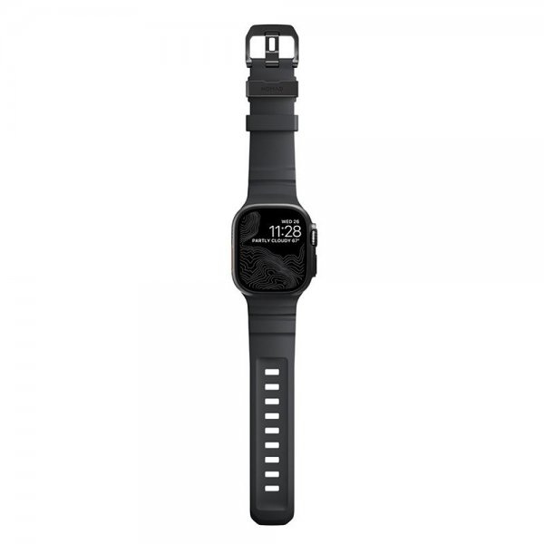 Nomad Apple Watch 44/45/46mm/Ultra 49mm Armbånd Rocky Point Svart Storm