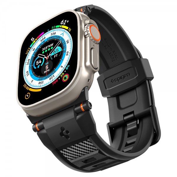 Spigen Apple Watch 44/45/46mm/Ultra 49mm Armbånd Rugged Ultra Matte Black
