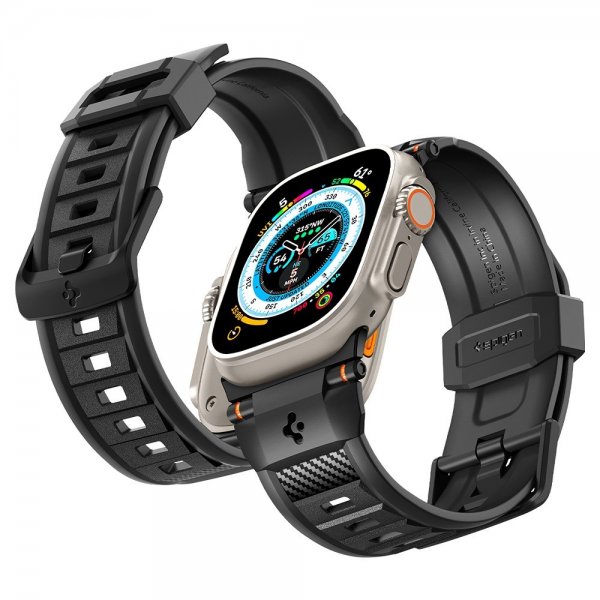 Spigen Apple Watch 44/45/46mm/Ultra 49mm Armbånd Rugged Ultra Matte Black