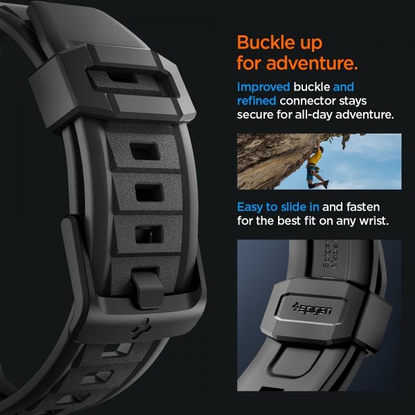 Spigen Apple Watch 44/45/46mm/Ultra 49mm Armbånd Rugged Ultra Matte Black