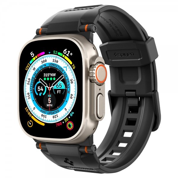 Spigen Apple Watch 44/45/46mm/Ultra 49mm Armbånd Rugged Ultra Matte Black
