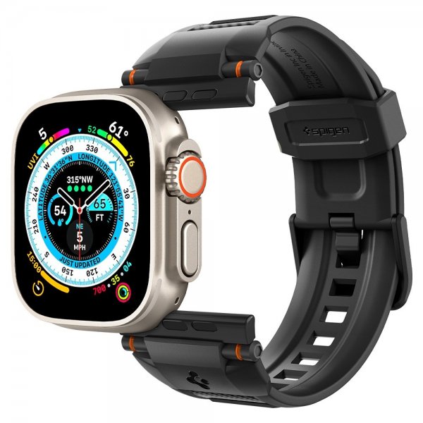 Spigen Apple Watch 44/45/46mm/Ultra 49mm Armbånd Rugged Ultra Matte Black