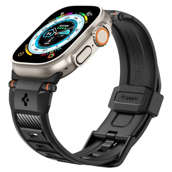 Spigen Apple Watch 44/45/46mm/Ultra 49mm Armbånd Rugged Ultra Matte Black
