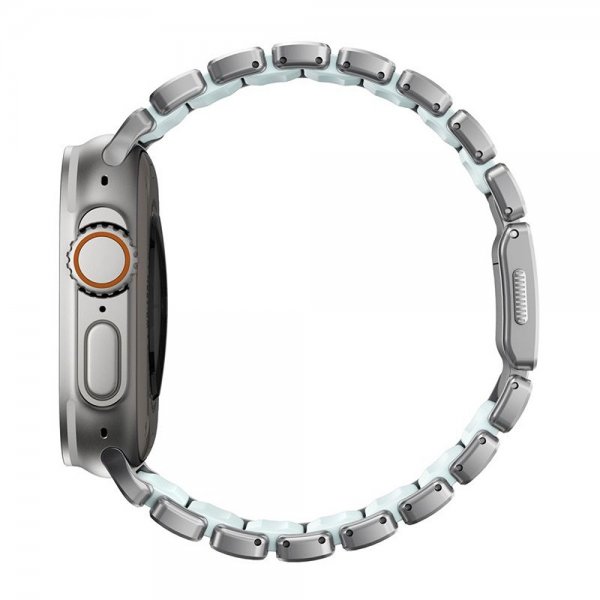 Nomad Apple Watch 44/45/46mm/Ultra 49mm Armbånd Stratos Band Natural Icy Blue Glow