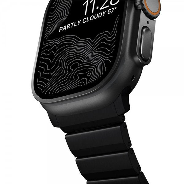 Nomad Apple Watch 44/45/46mm/Ultra 49mm Armbånd Titanium Band Svart