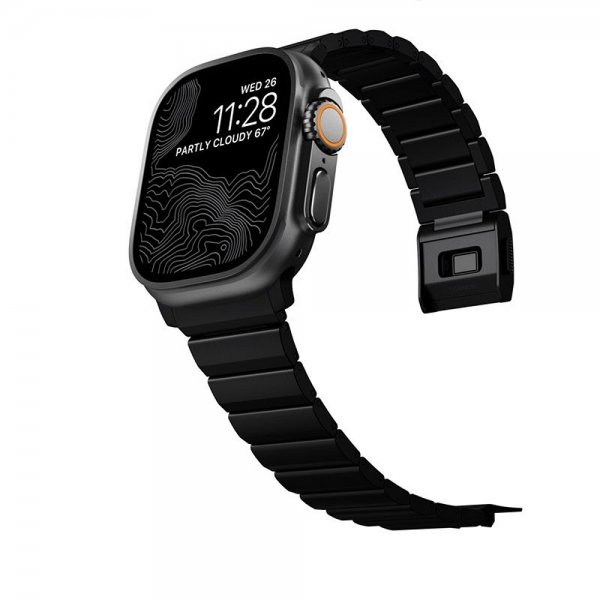 Nomad Apple Watch 44/45/46mm/Ultra 49mm Armbånd Titanium Band Svart