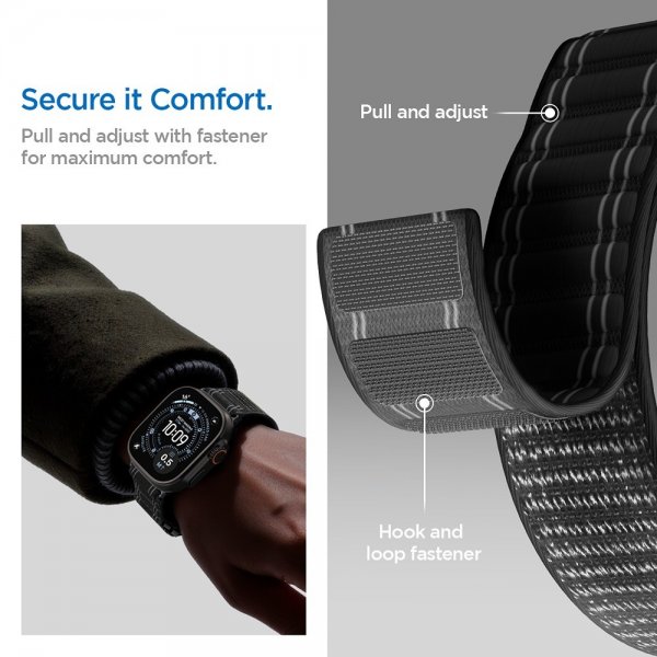Spigen Apple Watch 44/45/46mm/Ultra 49mm Armbånd WBF0 Svart