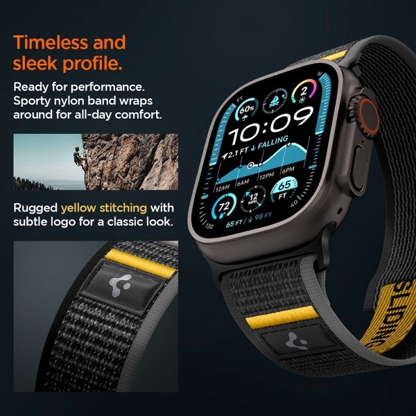 Spigen Apple Watch 44/45/46mm/Watch Ultra 49mm Armbånd Athlex Air Active Black