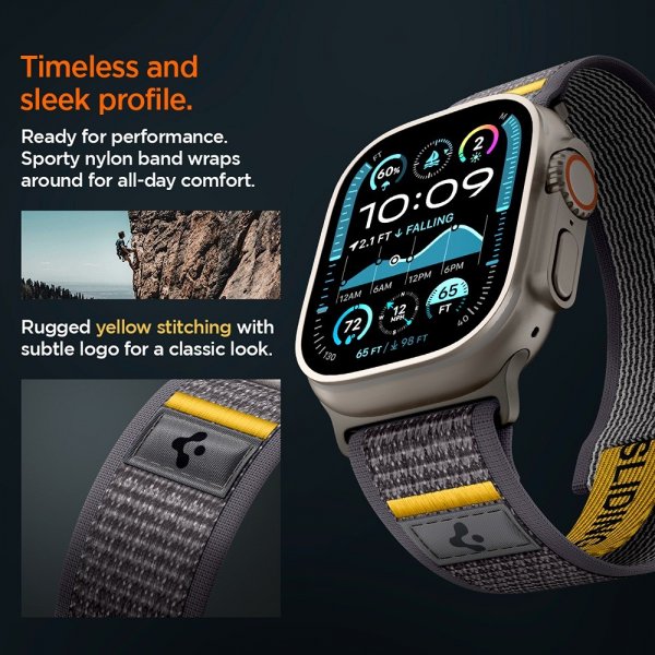 Spigen Apple Watch 44/45/46mm/Watch Ultra 49mm Armbånd Athlex Air Active Gray
