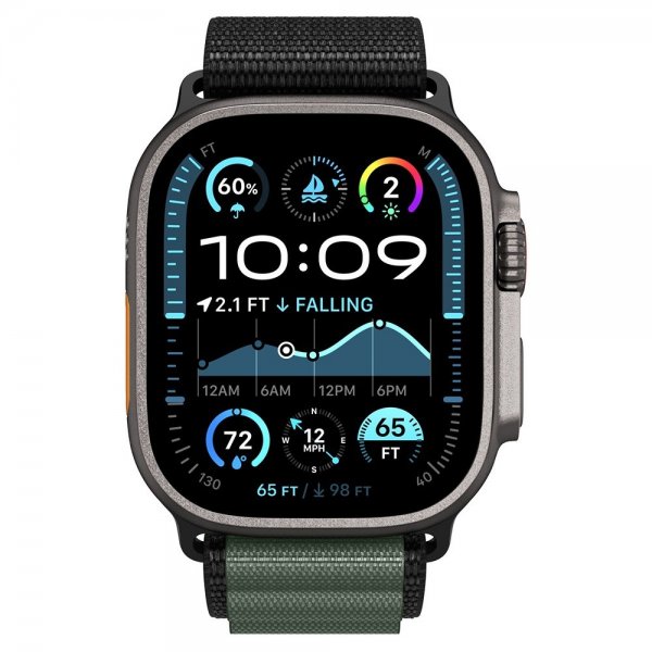 Spigen Apple Watch 44/45/46mm/Watch Ultra 49mm Armbånd WBF1 Svart Grønn