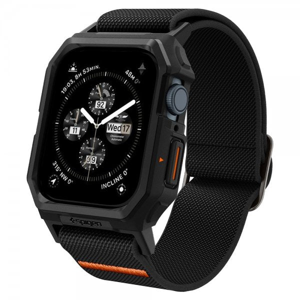 Spigen Apple Watch 45mm Armbånd og Deksel Lite Fit Pro Matte Black