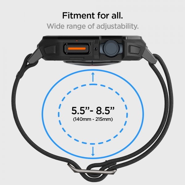 Spigen Apple Watch 45mm Armbånd og Deksel Lite Fit Pro Matte Black
