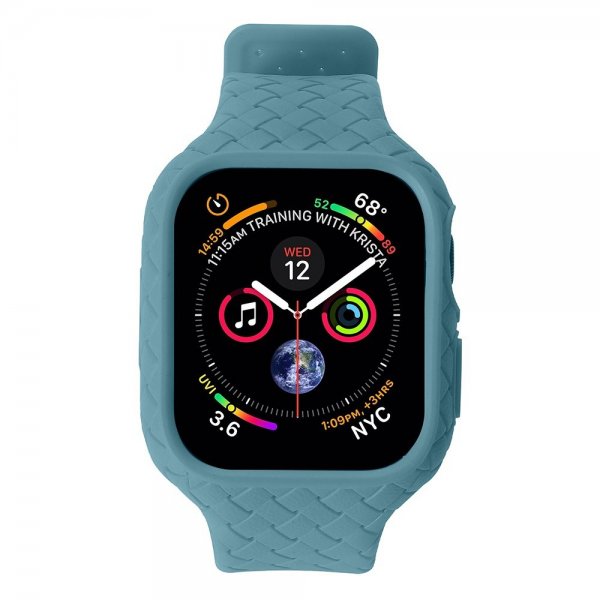 Apple Watch 45mm Armbånd Vevtekstur Grønnblå