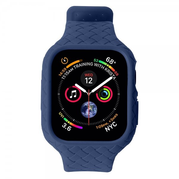 Apple Watch 45mm Armbånd Vevtekstur Mørkeblå
