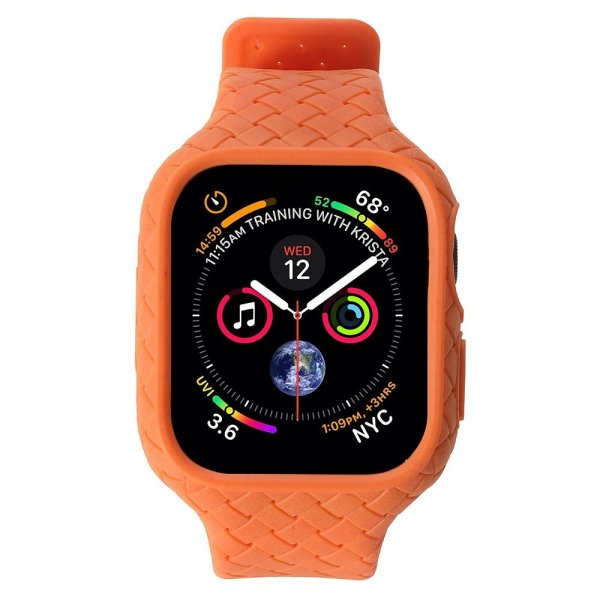 Apple Watch 45mm Armbånd Vevtekstur Oransje