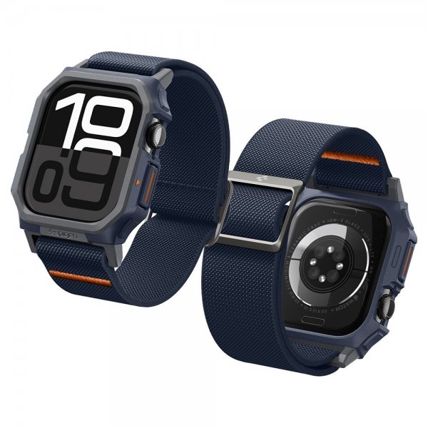 Spigen Apple Watch 46mm (Series 10/11) Armbånd og Deksel Lite Fit Pro Navy Blue