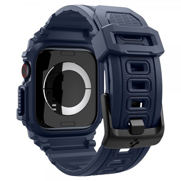 Spigen Apple Watch 46mm (Series 10/11) Armbånd og Deksel Rugged Armor Pro Navy Blue