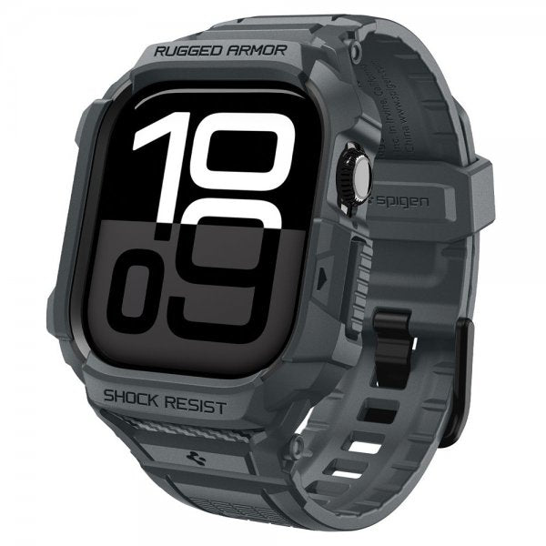 Spigen Apple Watch 46mm (Series 10/11) Armbånd Rugged Armor Pro 2 Dark Gray