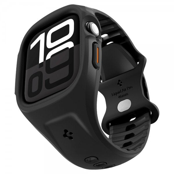 Spigen Apple Watch 46mm (Series 10/11) Deksel med Armbånd Liquid Air Pro Matte Black