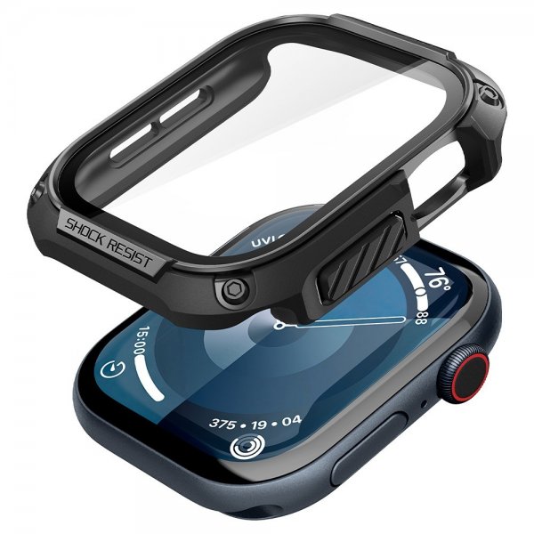 Spigen Apple Watch 46mm (Series 10/11) Deksel med Skjermbeskytter Tough Armor Svart