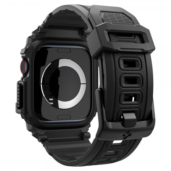 Spigen Apple Watch 46mm (Series 10/11) Armbånd og Deksel Rugged Armor Pro Matte Black