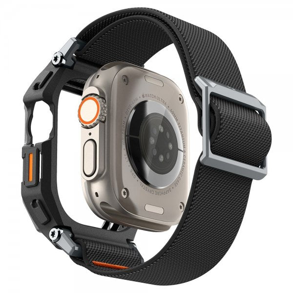 Spigen Apple Watch Ultra 1/2 49mm Armbånd og Deksel Lite Fit Pro Matte Black