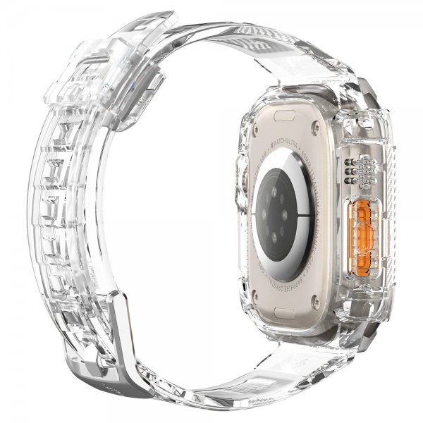 Spigen Watch Ultra 49mm Armbånd og Deksel Rugged Armor Pro Crystal Clear