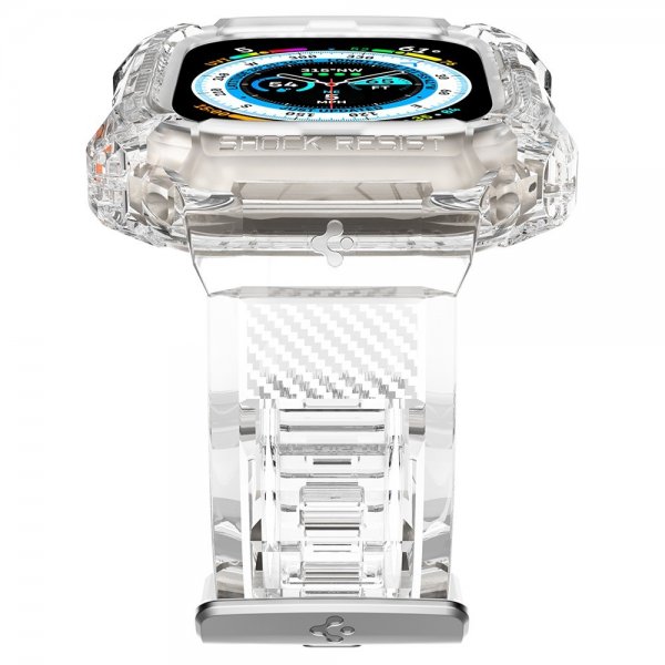 Spigen Watch Ultra 49mm Armbånd og Deksel Rugged Armor Pro Crystal Clear