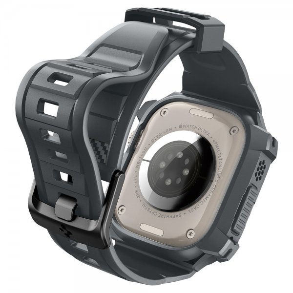 Spigen Apple Watch Ultra 49mm Armbånd og Deksel Rugged Armor Pro Dark Gray
