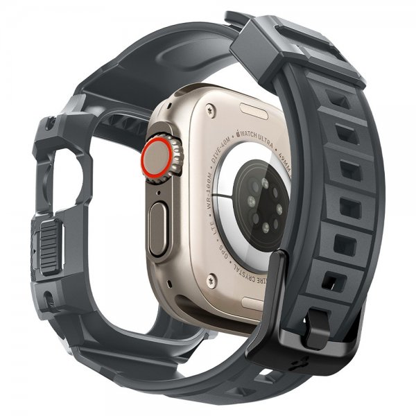 Spigen Apple Watch Ultra 49mm Armbånd og Deksel Rugged Armor Pro Dark Gray