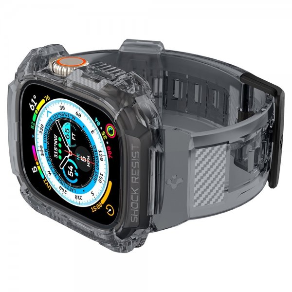 Spigen Apple Watch Ultra 49mm Armbånd og Deksel Rugged Armor Pro Space Crystal