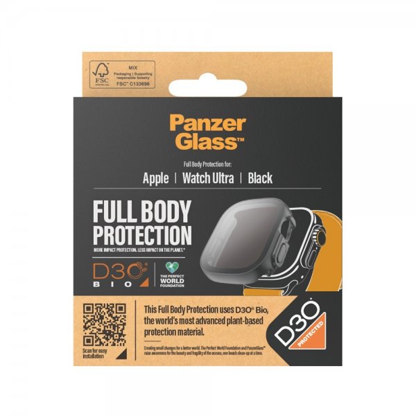 PanzerGlass Apple Watch Ultra Deksel Skjermbeskytter Full Body Protector Svart