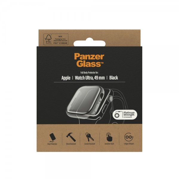 PanzerGlass Apple Watch Ultra Deksel Skjermbeskytter Full Body Protector Svart