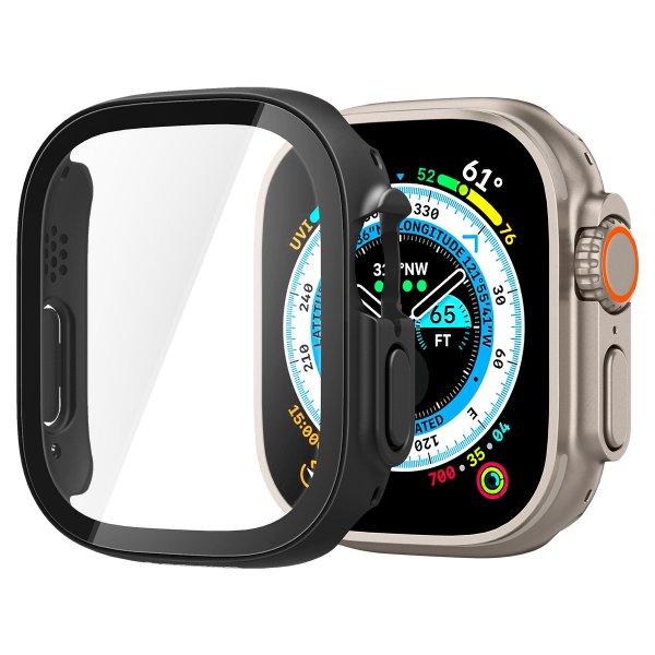 Spigen Apple Watch Ultra Deksel med Skjermbeskytter Thin Fit 360 Svart