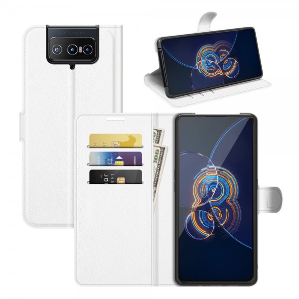 Asus Zenfone 8 Flip Etui Litchi Hvit