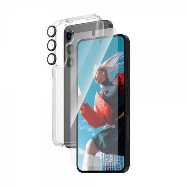 PanzerGlass Samsung Galaxy S24 Deksel Skjermbeskytter Linsebeskyttelse 3-in-1 Bundle Set