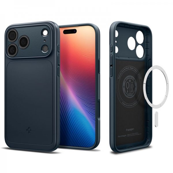 Spigen iPhone 17 Pro Max Deksel Thin Fit MagFit Metal Slate