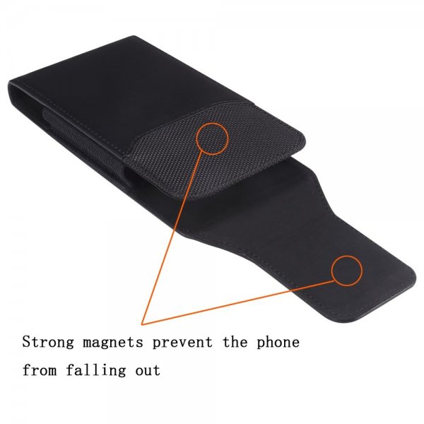 Etui Belteveske Mobiltelefon 6.2-6.5" Svart