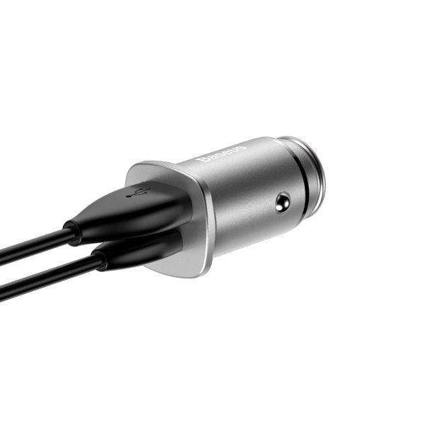 Baseus Mobillader til bil PPS 30W Type-C & USB-A Sølv