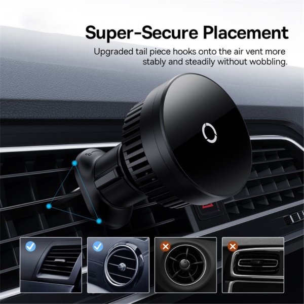 Baseus Mobilholder til bil MagPro Series Magnetic Wireless Charging Car Mount 15W MagSafe