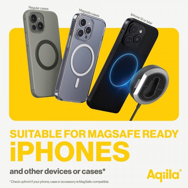 Aqiila Mobilholder til bil Chargebird QC1 Qi2 MagSafe 15W