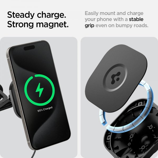 Spigen Mobilholder til bil OneTap Pro 3 Tesla Screen Mount with Charging MagFit