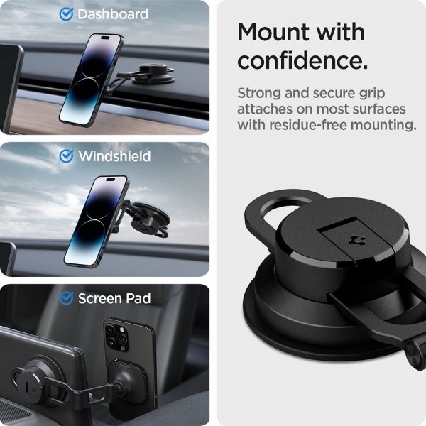 Spigen Mobilholder til bil OneTap 3 Dashboard Mount MagSafe Svart