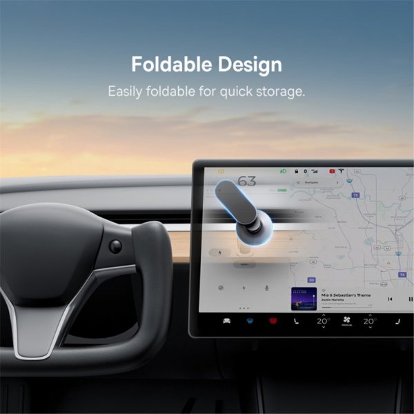 Baseus Mobilholder til bil T-Space Series Folding Tesla Mount Phone Holder MagSafe