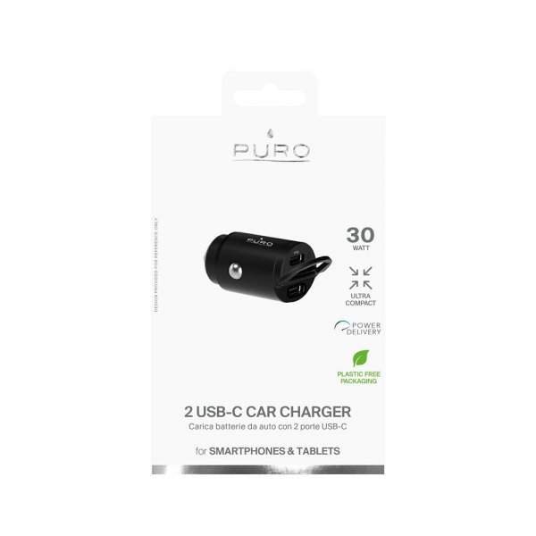 Puro Mobillader til bil 2 USB-C Car Charger 30W