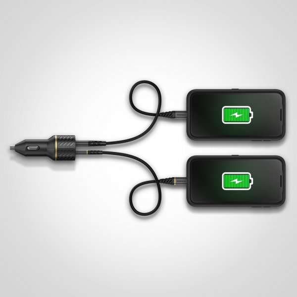 Otterbox Mobillader til bil 30W USB-C 18W + USB-A 12W Black Shimmer