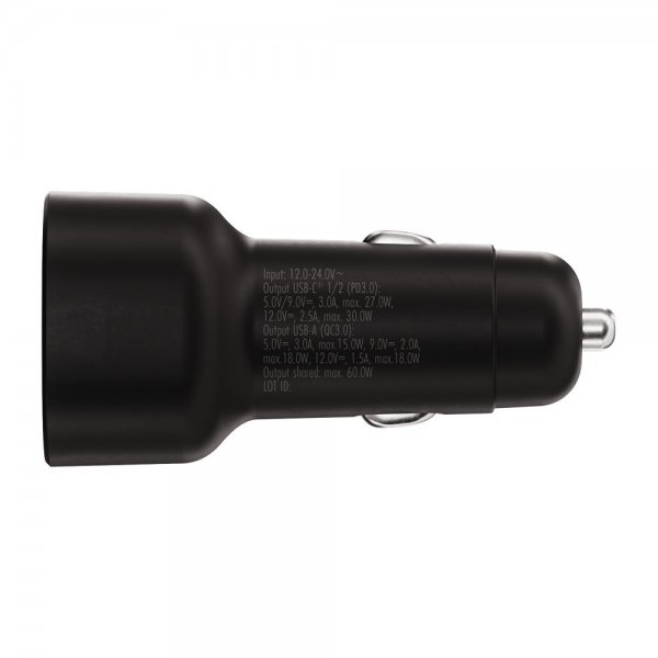 X2O Mobillader til bil 60W Triple USB-C/USB-A GaN Svart